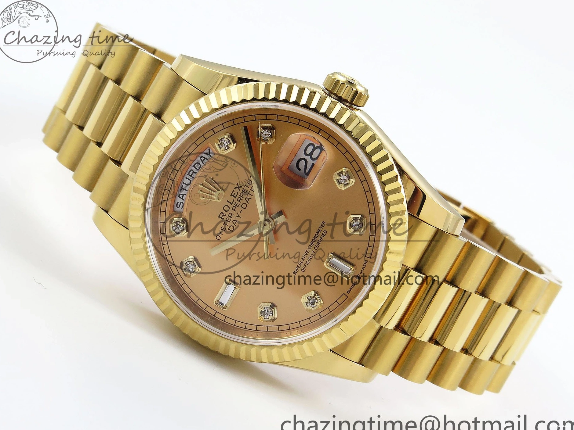 0103 StreetReady Day Date 36 YG TWSF Best Edition YG Diamonds Dial on YG Bracelet A 1616